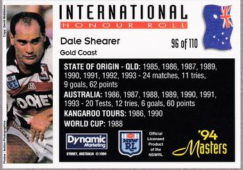 1994 Dynamic NSW Rugby League '94 Masters #96 Dale Shearer Back